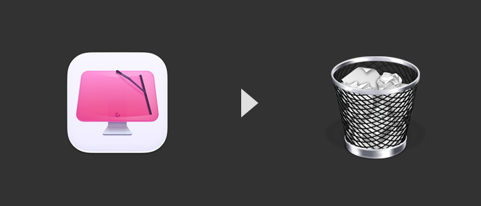 CleanMyMac Xのアイコンをゴミ箱に捨てる