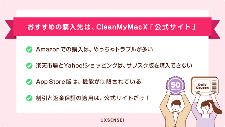 Xの評判・Macクリーナーおすすめ比較表！メンテナンスはお任せ！　体験談】CleanMyMac　UXSENSEI